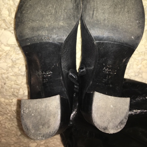Authentic PRADA boots 13" small narrow calves - Picture 10 of 12